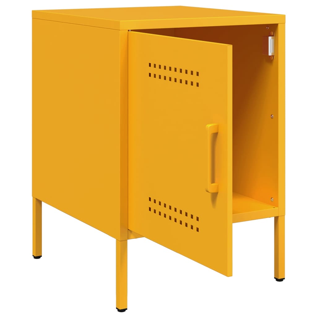 Table de chevet jaune moutarde 36x39x50,5 cm acier - XIOS