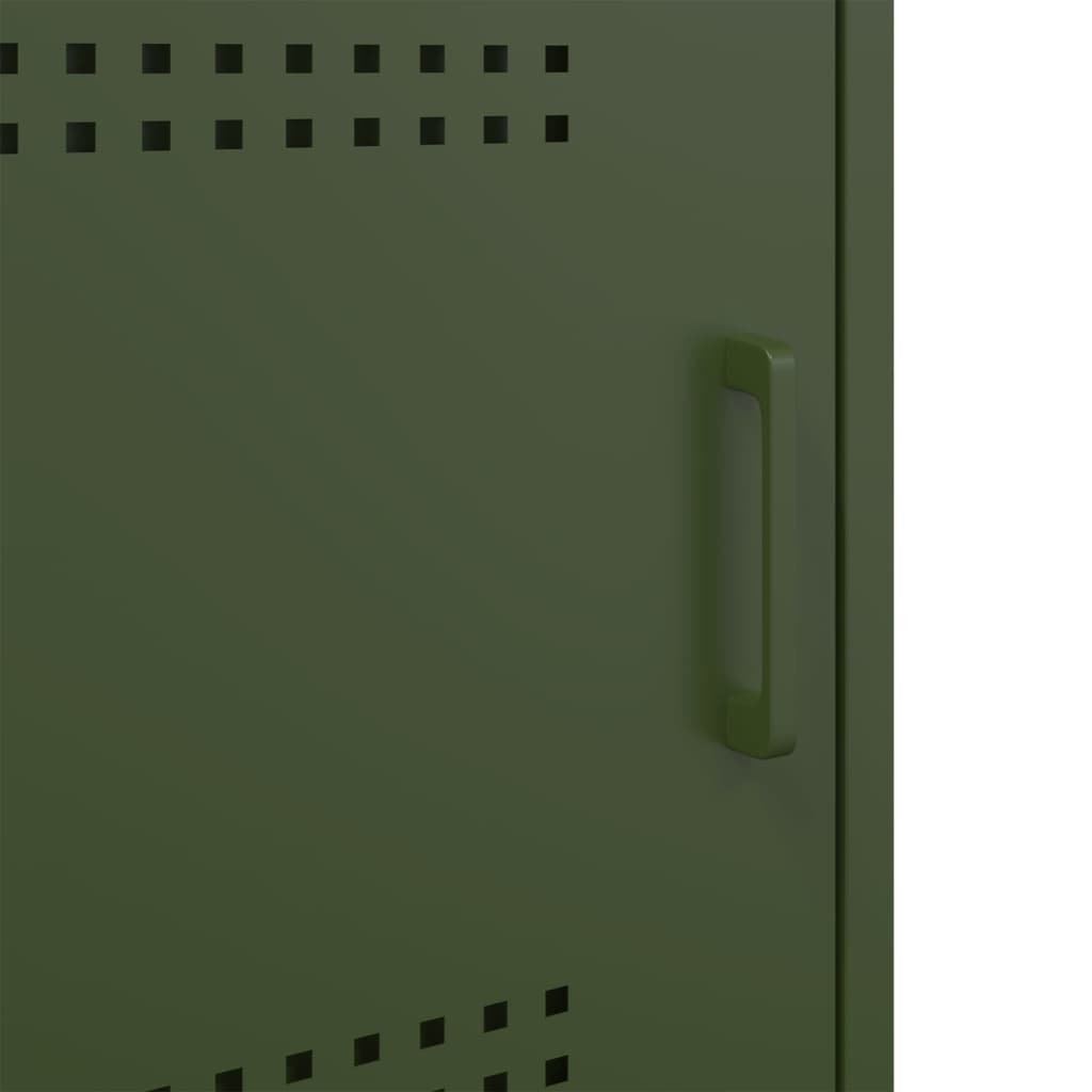 Table de chevet vert olive 36x39x50,5 cm acier - XIOS