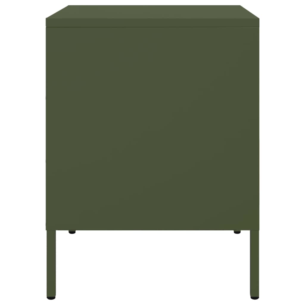 Table de chevet vert olive 36x39x50,5 cm acier - XIOS