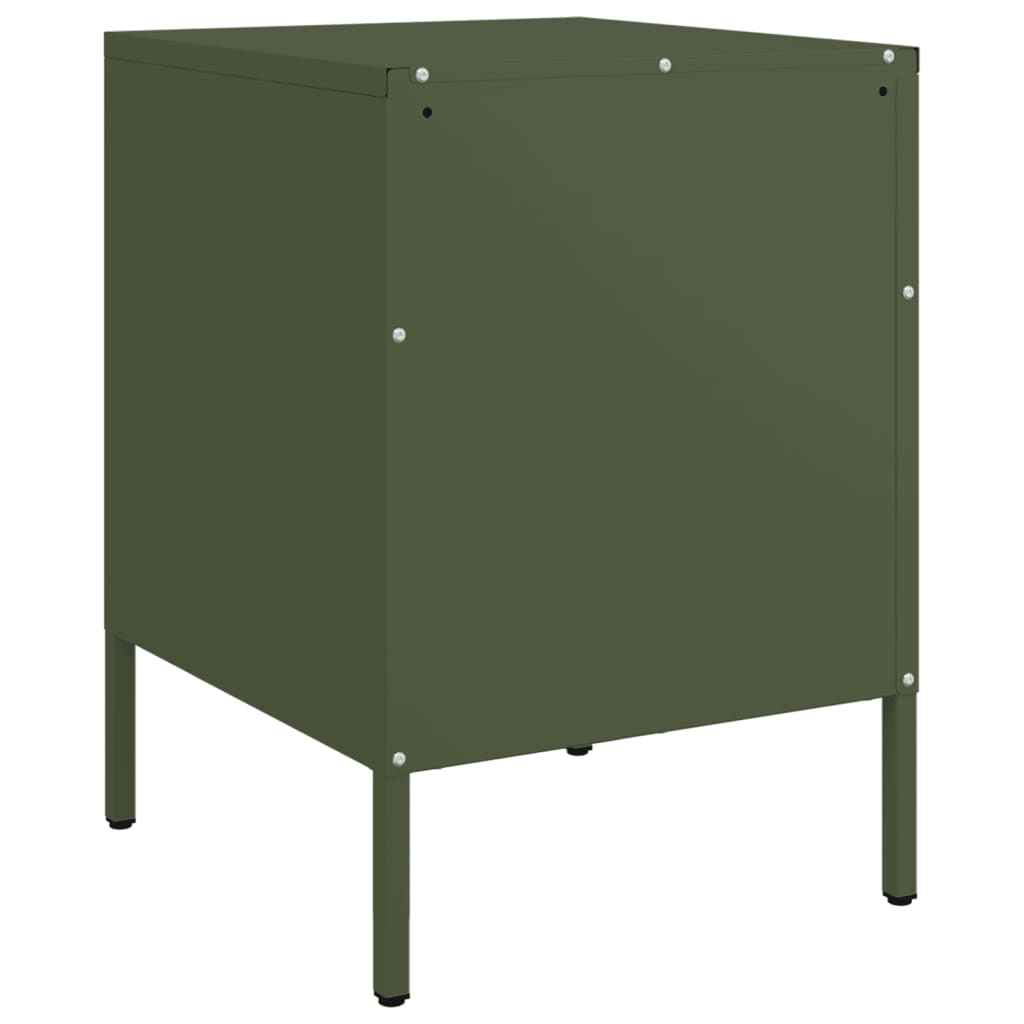 Table de chevet vert olive 36x39x50,5 cm acier - XIOS