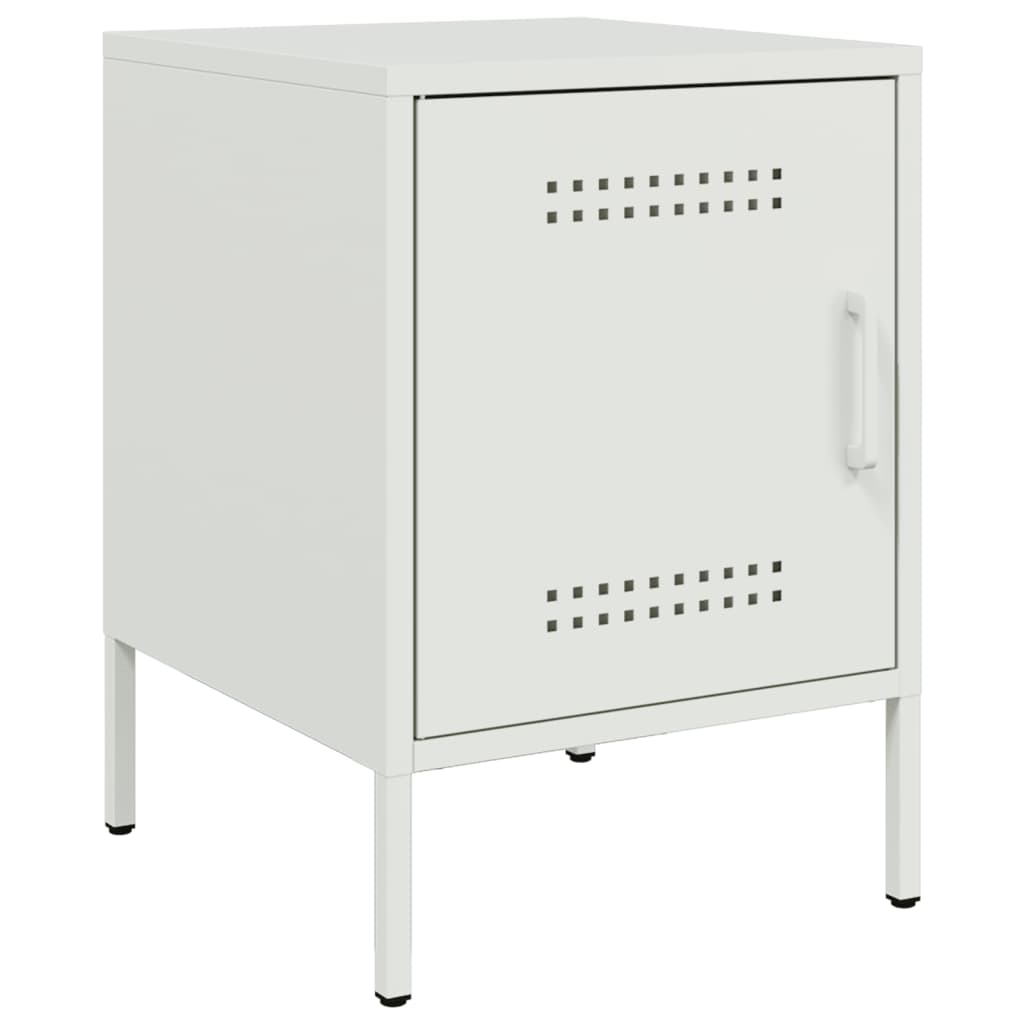 Table de chevet blanc 36x39x50,5 cm acier - XIOS