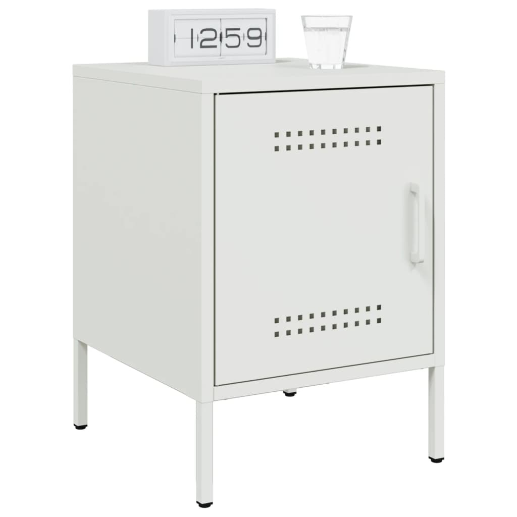 Table de chevet blanc 36x39x50,5 cm acier - XIOS