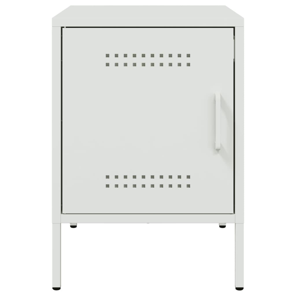 Table de chevet blanc 36x39x50,5 cm acier - XIOS
