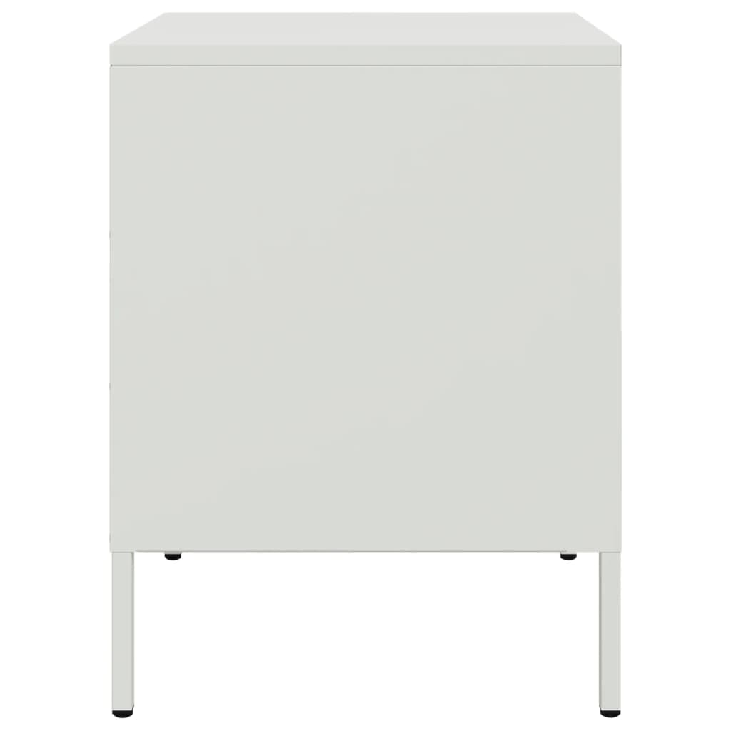 Table de chevet blanc 36x39x50,5 cm acier - XIOS