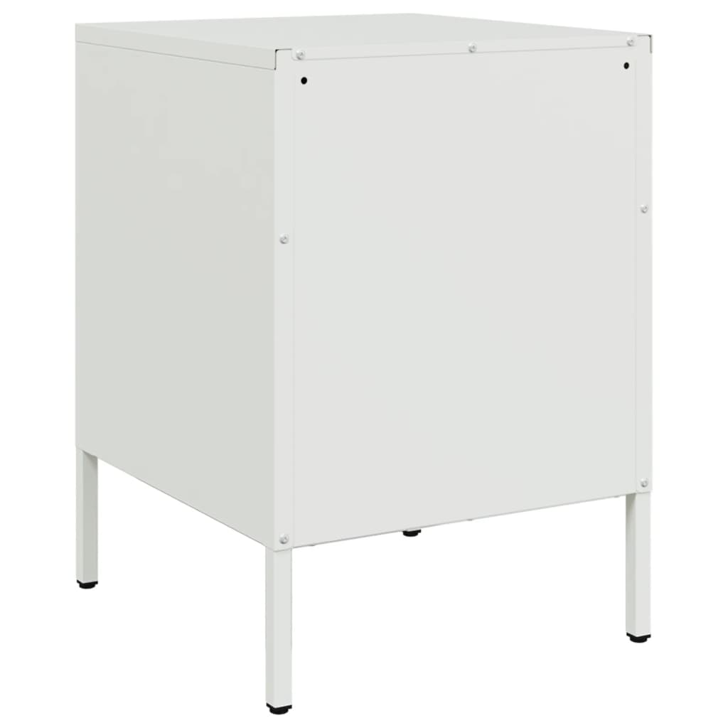 Table de chevet blanc 36x39x50,5 cm acier - XIOS