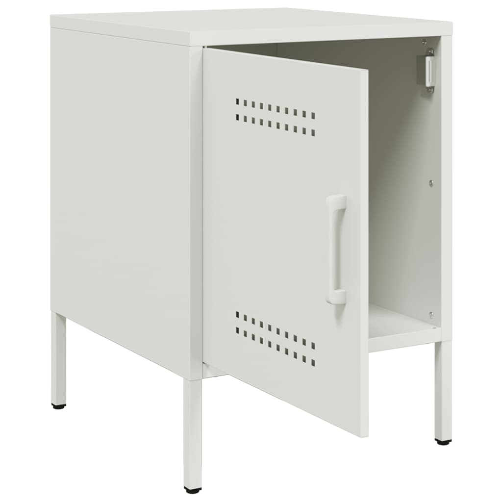 Table de chevet blanc 36x39x50,5 cm acier - XIOS