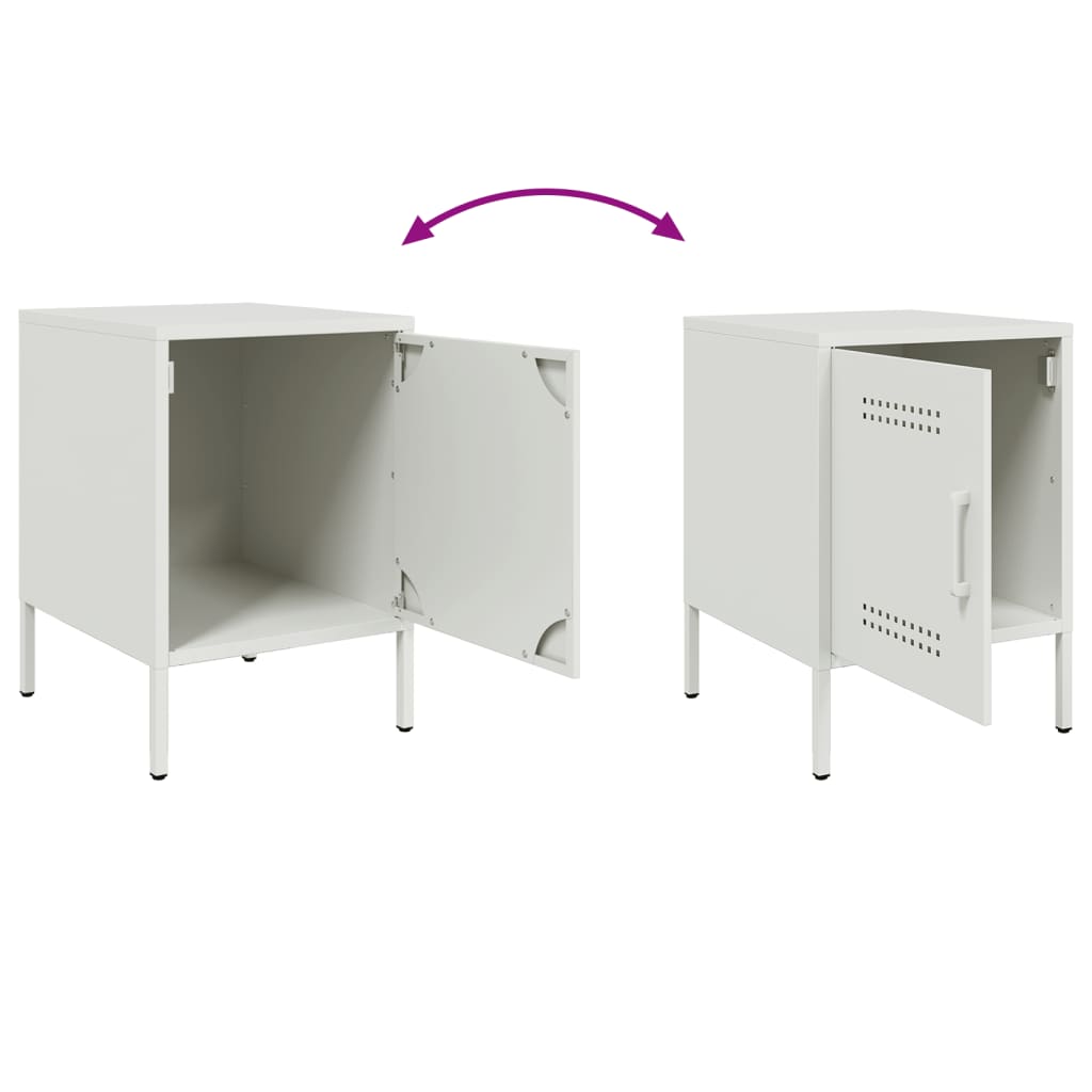 Table de chevet blanc 36x39x50,5 cm acier - XIOS