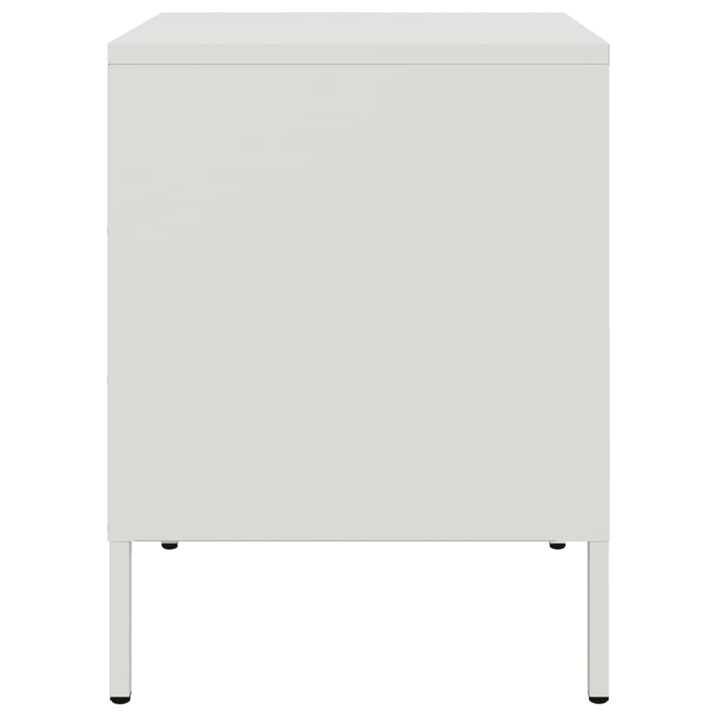 Tables de chevet 2 pcs blanc 36x39x50,5 cm acier - XIOS