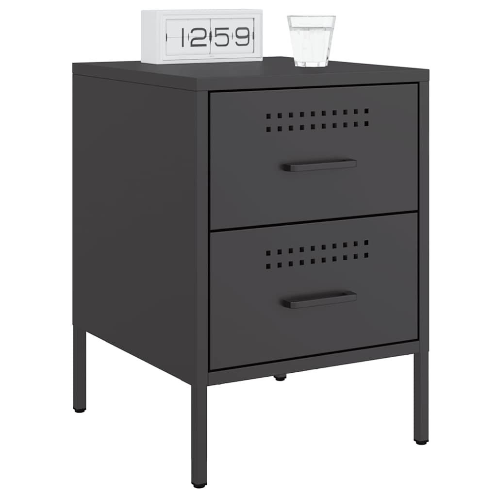 Table de chevet noir 36x39x50,5 cm acier - XIOS
