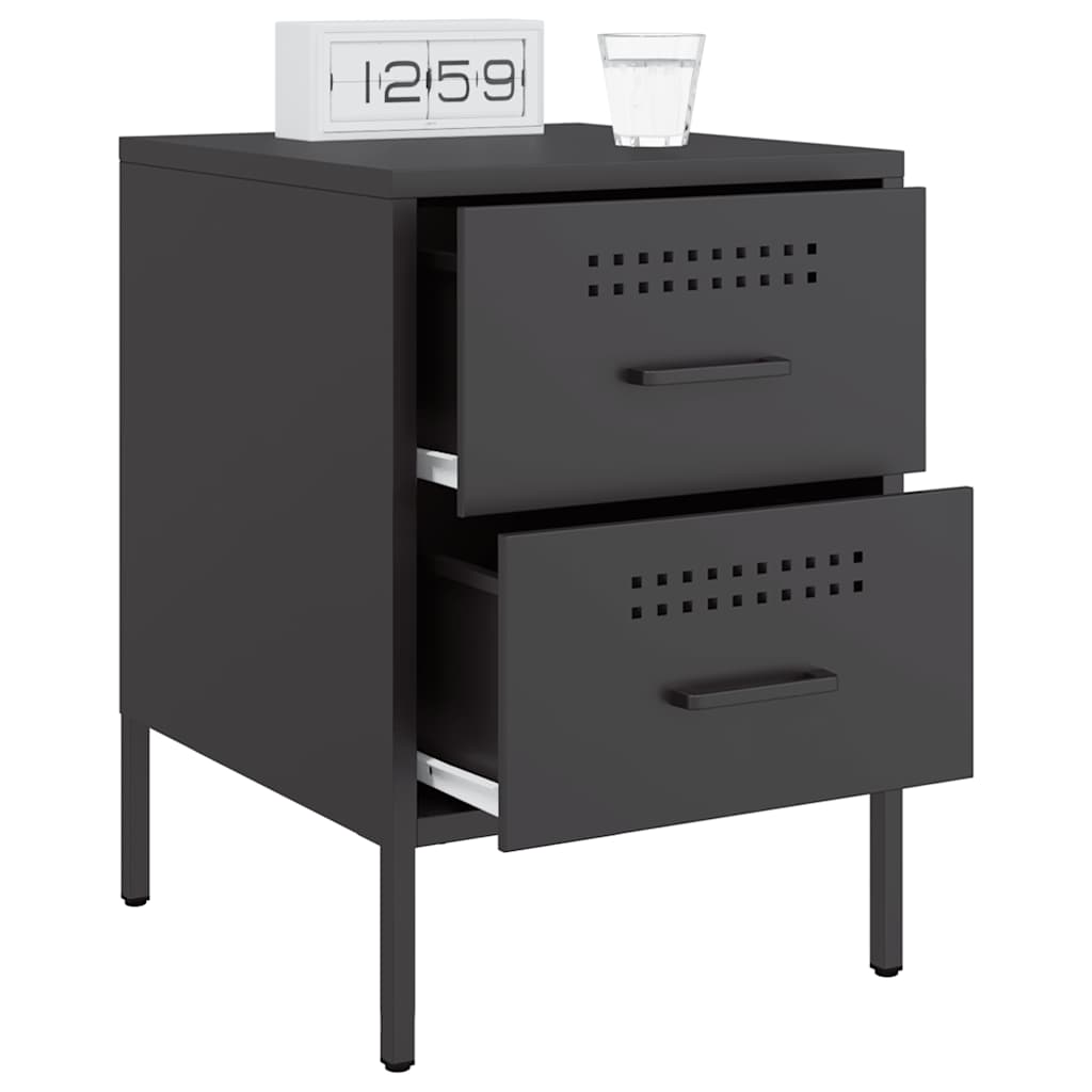 Table de chevet noir 36x39x50,5 cm acier - XIOS