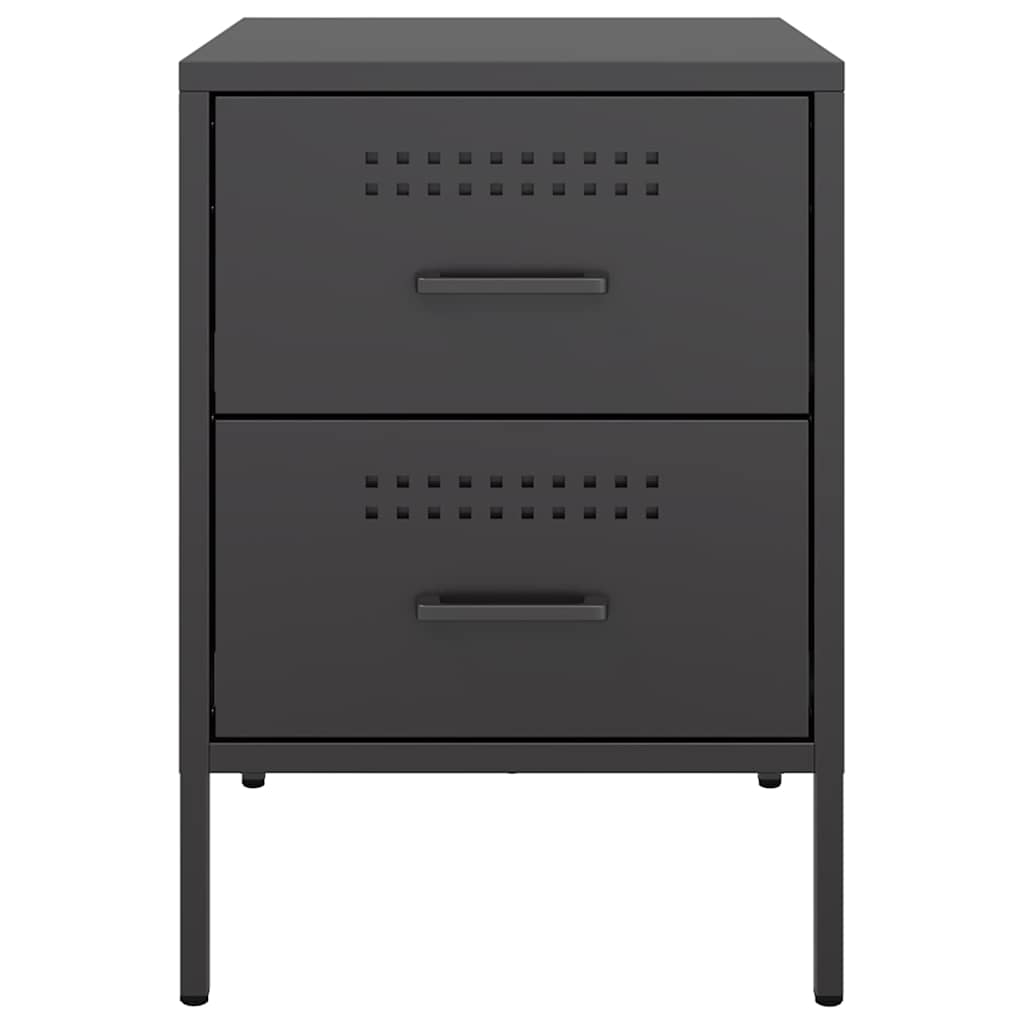 Table de chevet noir 36x39x50,5 cm acier - XIOS