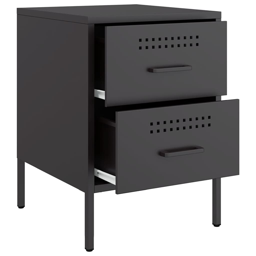 Table de chevet noir 36x39x50,5 cm acier - XIOS