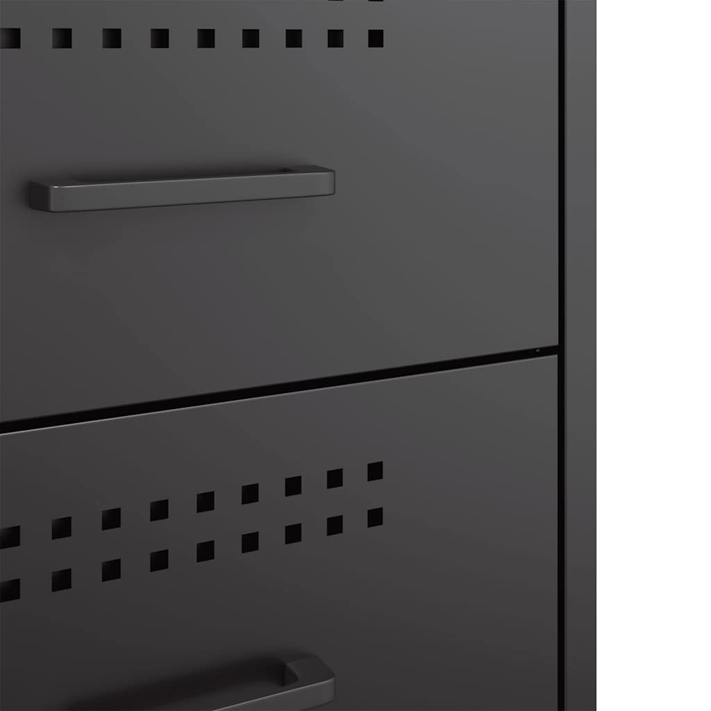 Table de chevet noir 36x39x50,5 cm acier