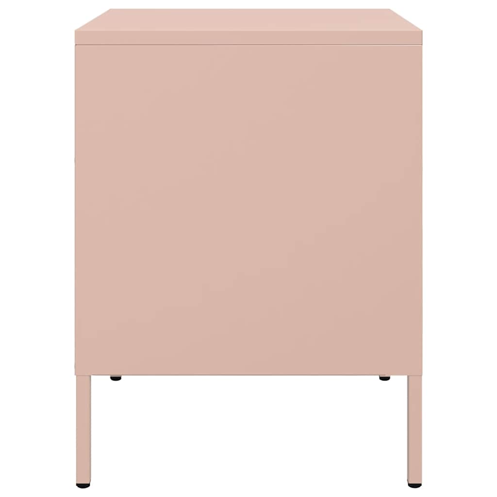 Table de chevet rose 36x39x50,5 cm acier - XIOS