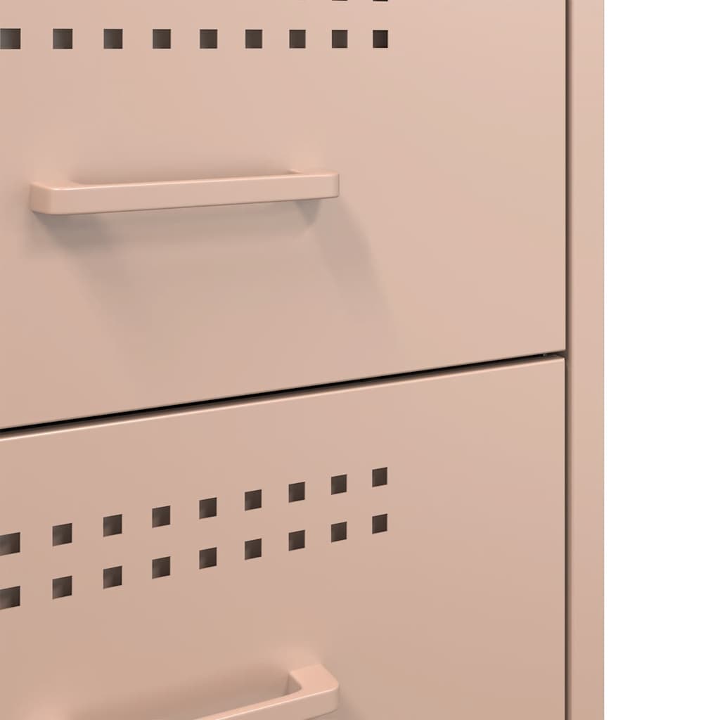 Table de chevet rose 36x39x50,5 cm acier - XIOS