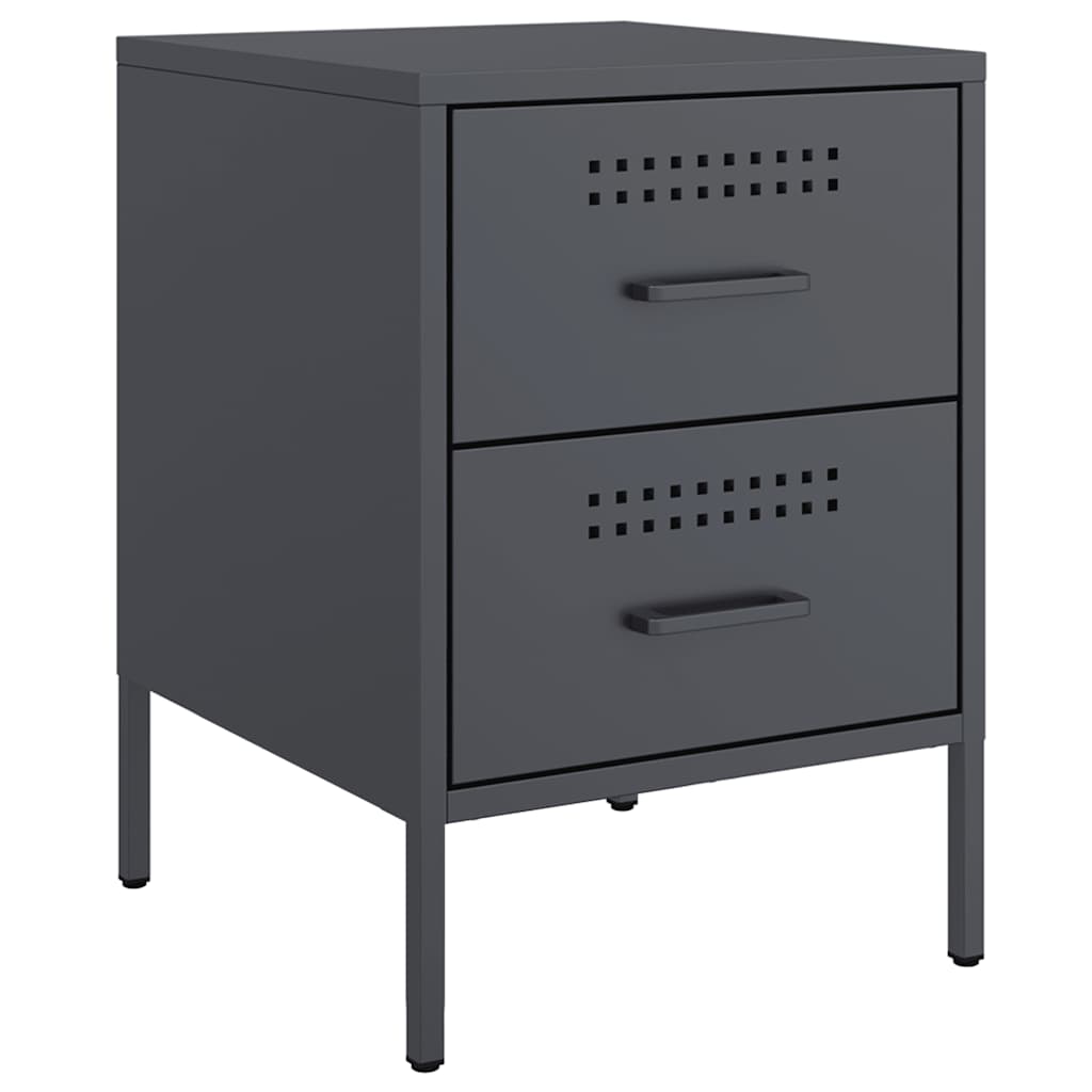 Tables de chevet 2 pcs anthracite 36x39x50,5 cm acier - XIOS