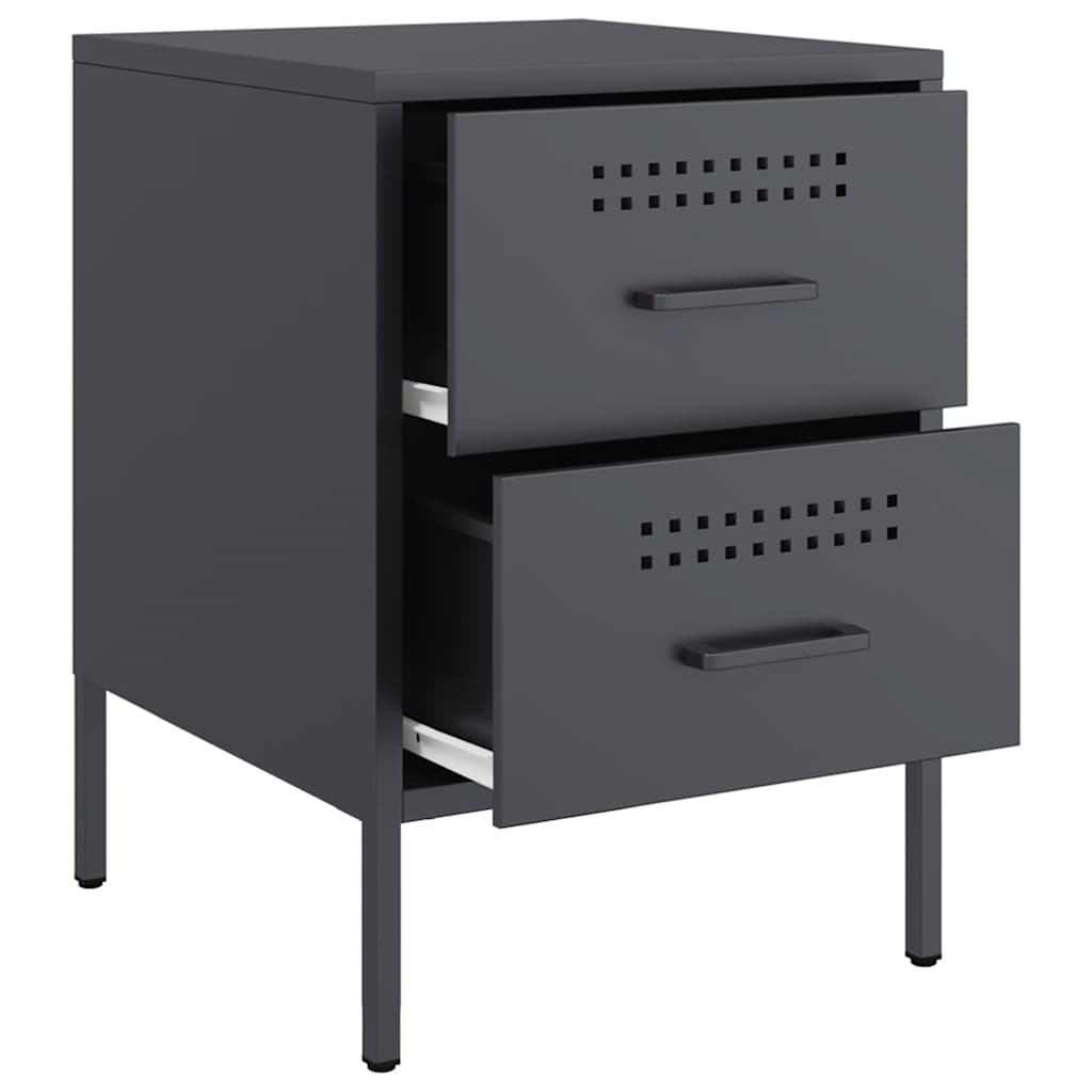Tables de chevet 2 pcs anthracite 36x39x50,5 cm acier - XIOS
