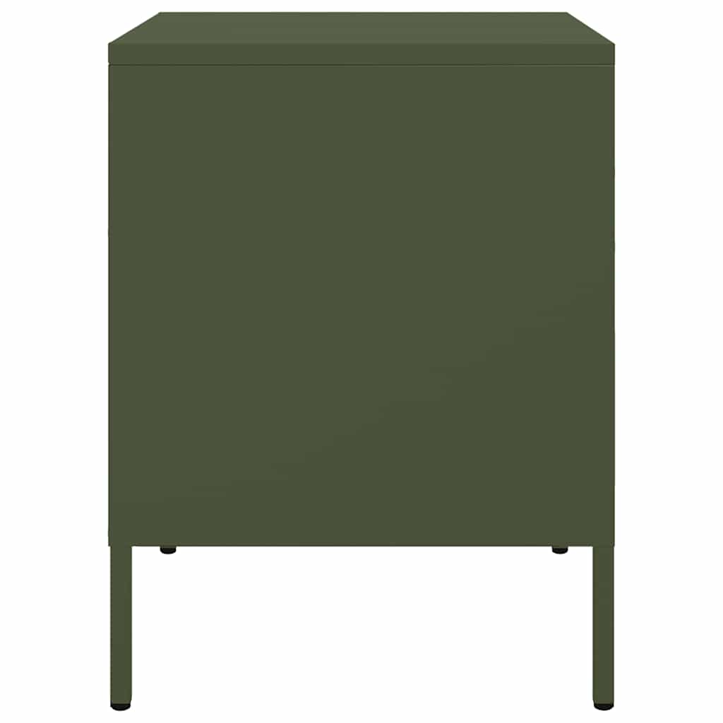 Tables de chevet 2 pcs vert olive 36x39x50,5 cm acier - XIOS