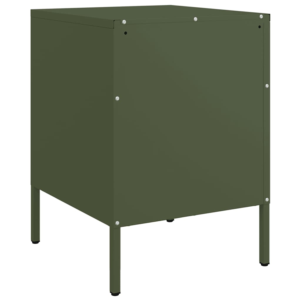 Tables de chevet 2 pcs vert olive 36x39x50,5 cm acier - XIOS