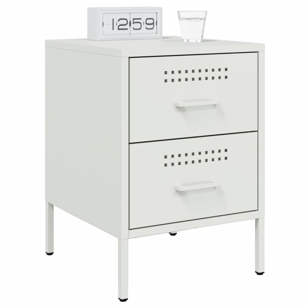 Table de chevet blanc 36x39x50,5 cm acier - XIOS
