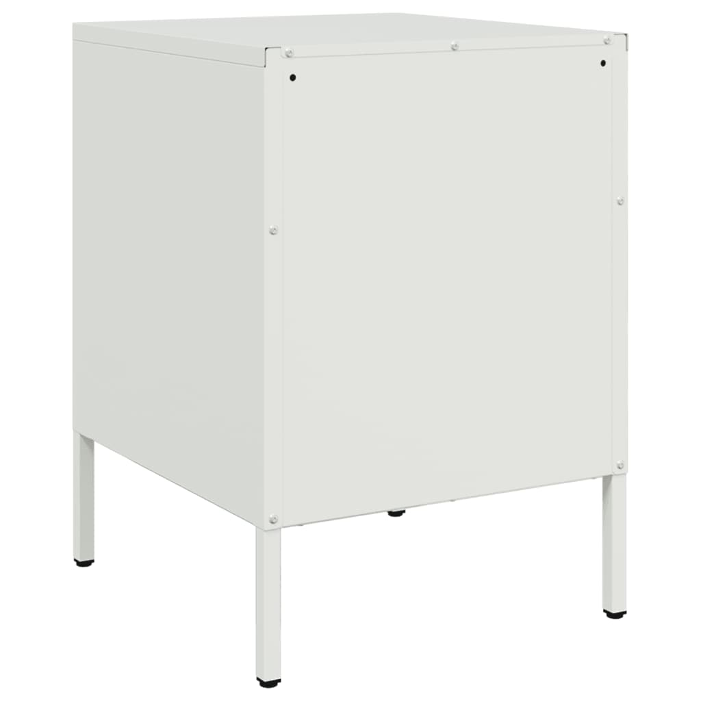 Table de chevet blanc 36x39x50,5 cm acier - XIOS