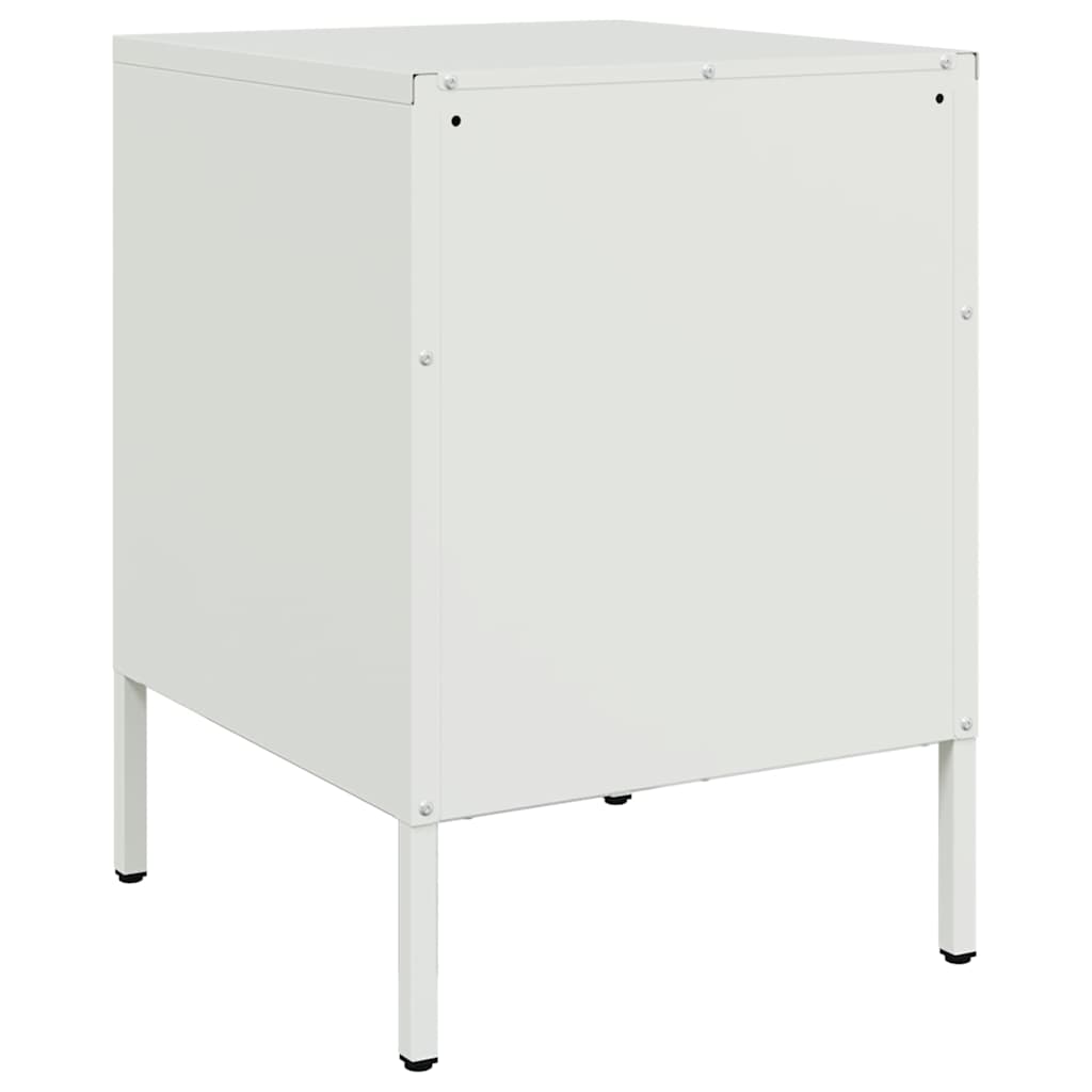 Tables de chevet 2 pcs blanc 36x39x50,5 cm acier