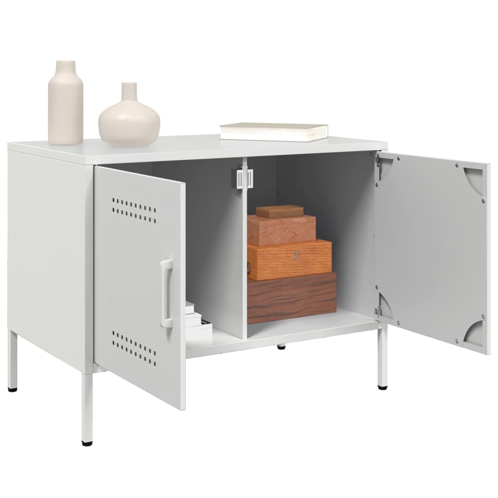 Meuble TV blanc 68x39x50,5 cm acier - XIOS