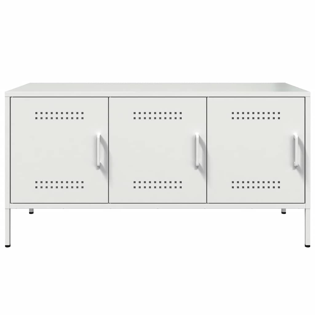Meuble TV blanc 100,5x39x50,5 cm acier - XIOS
