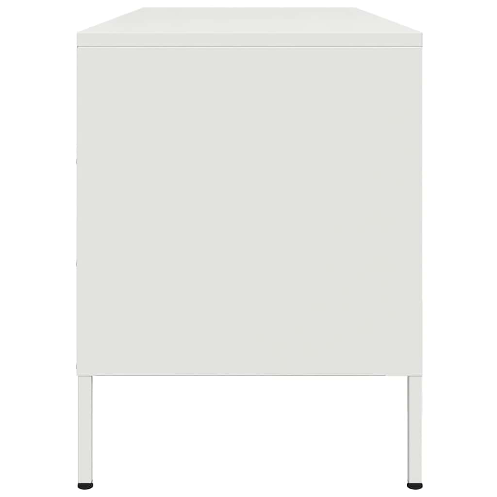 Meuble TV blanc 100,5x39x50,5 cm acier - XIOS
