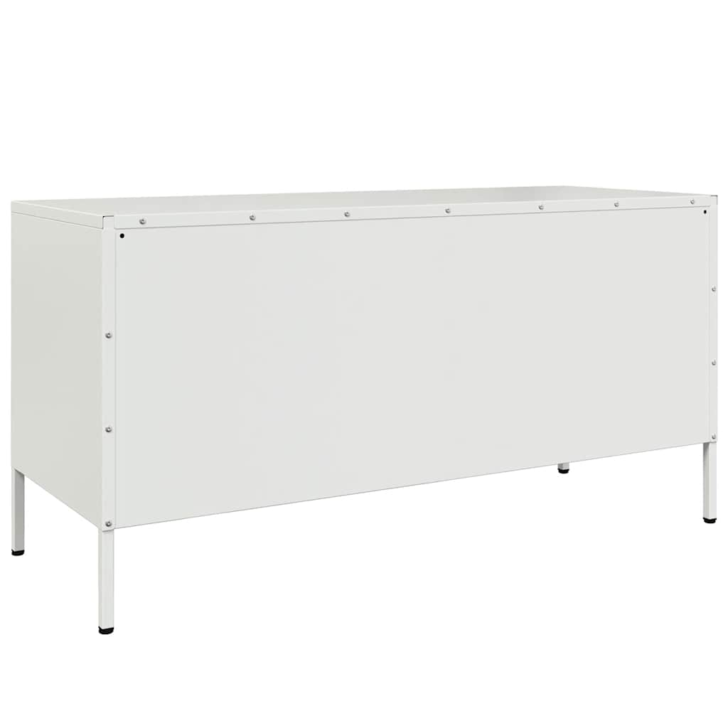 Meuble TV blanc 100,5x39x50,5 cm acier - XIOS