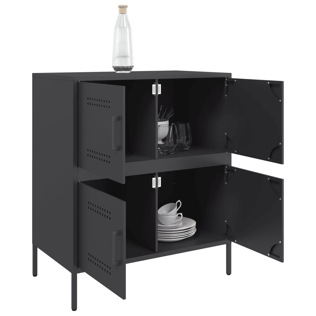 Buffet noir 68x39x79 cm acier - XIOS