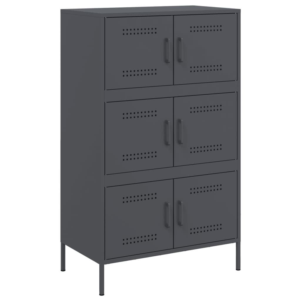 Buffet haut anthracite 68x39x113 cm acier - XIOS