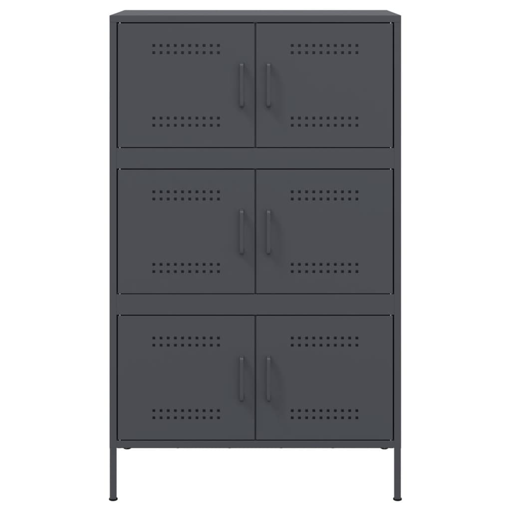 Buffet haut anthracite 68x39x113 cm acier - XIOS
