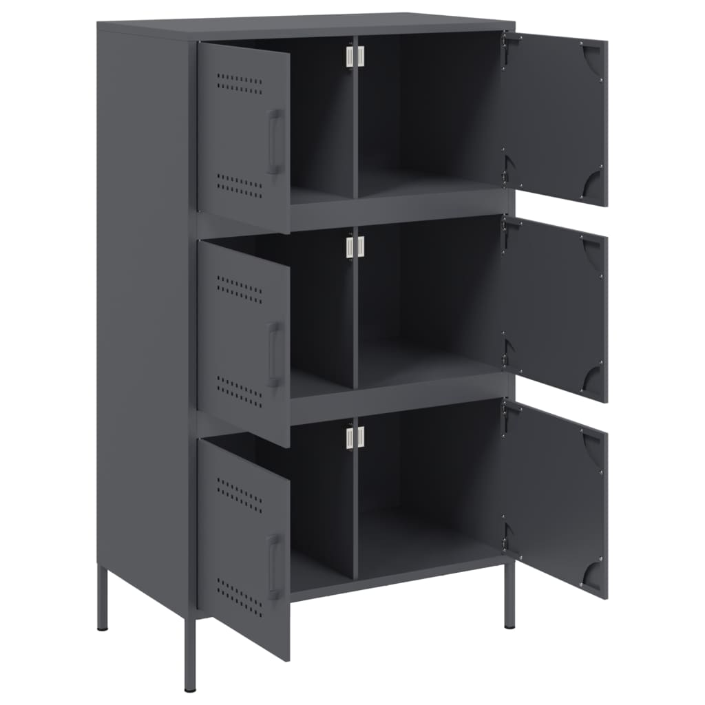 Buffet haut anthracite 68x39x113 cm acier - XIOS
