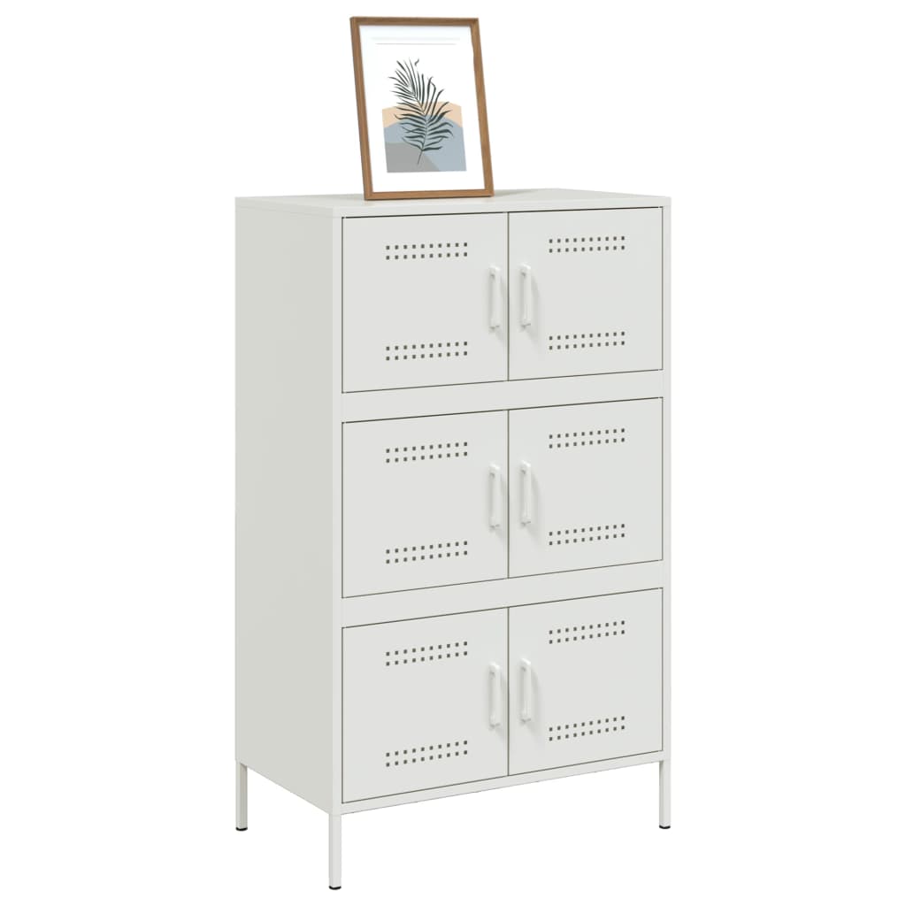 Buffet haut blanc 68x39x113 cm acier - XIOS