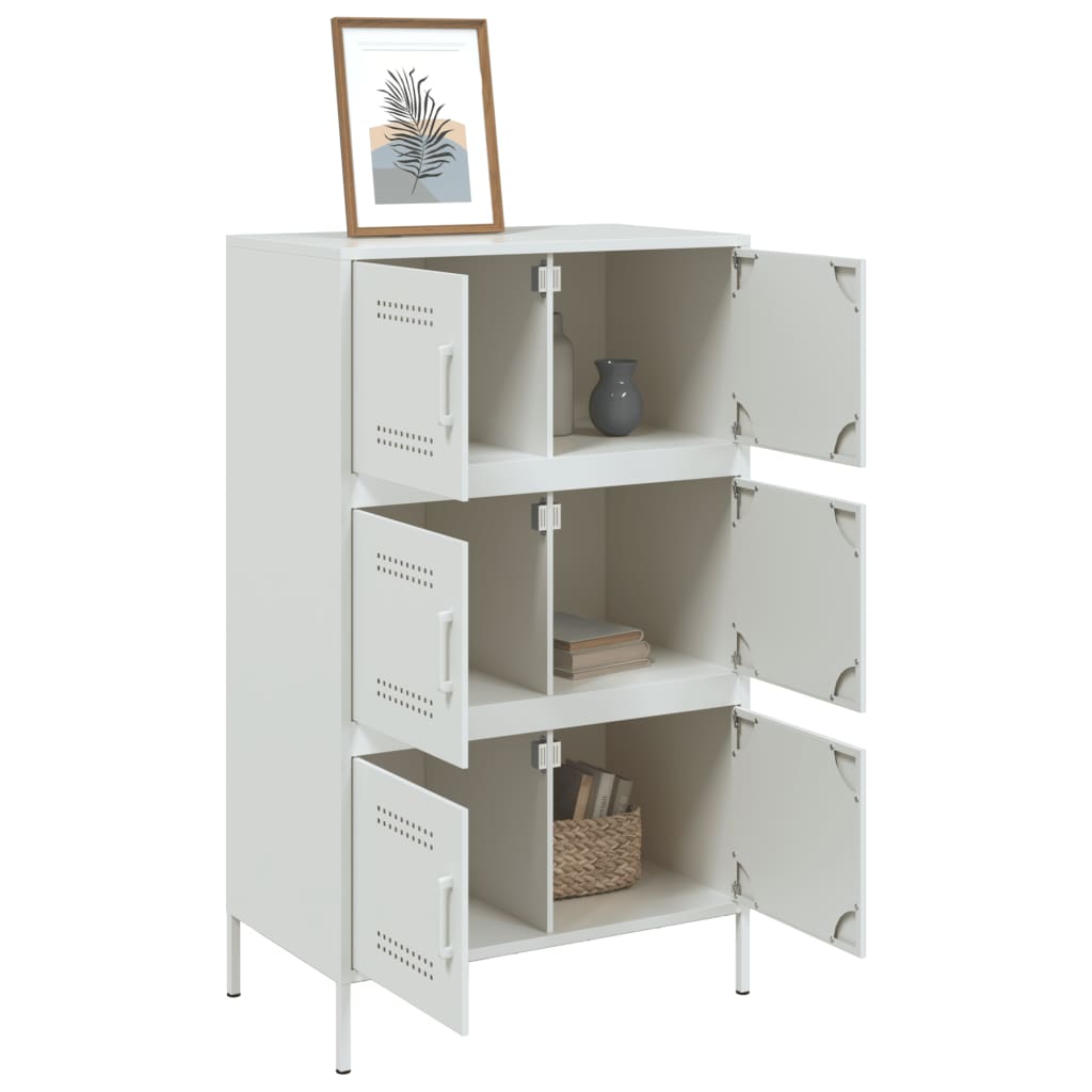 Buffet haut blanc 68x39x113 cm acier - XIOS