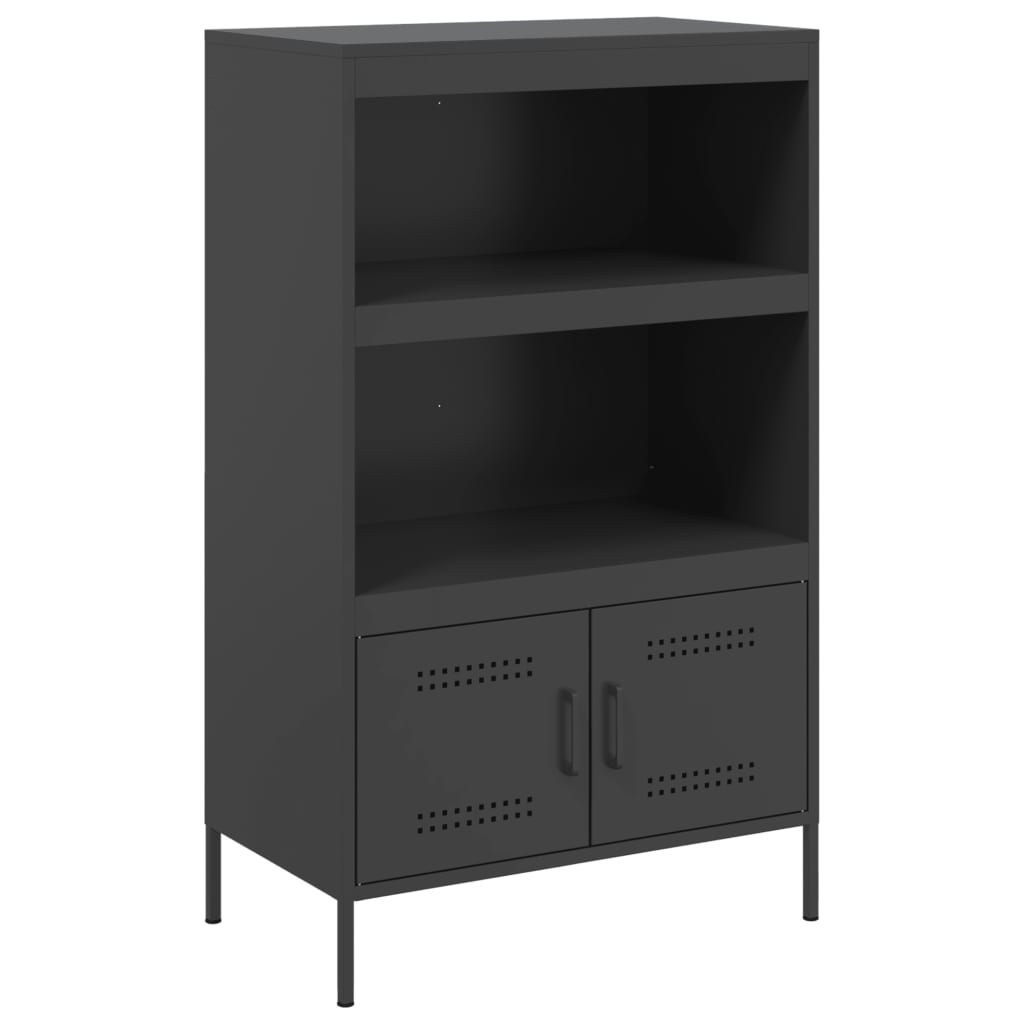 Buffet haut noir 68x39x113 cm acier - XIOS