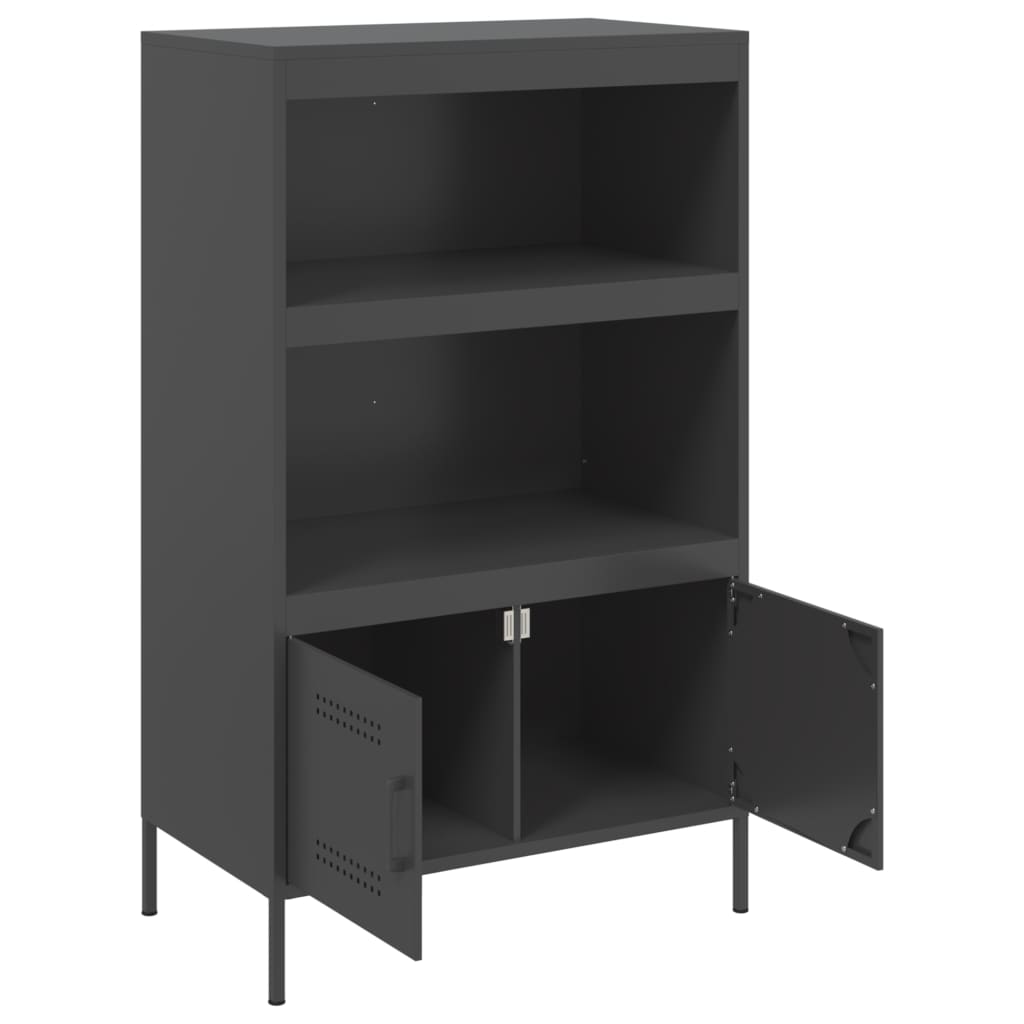 Buffet haut noir 68x39x113 cm acier - XIOS