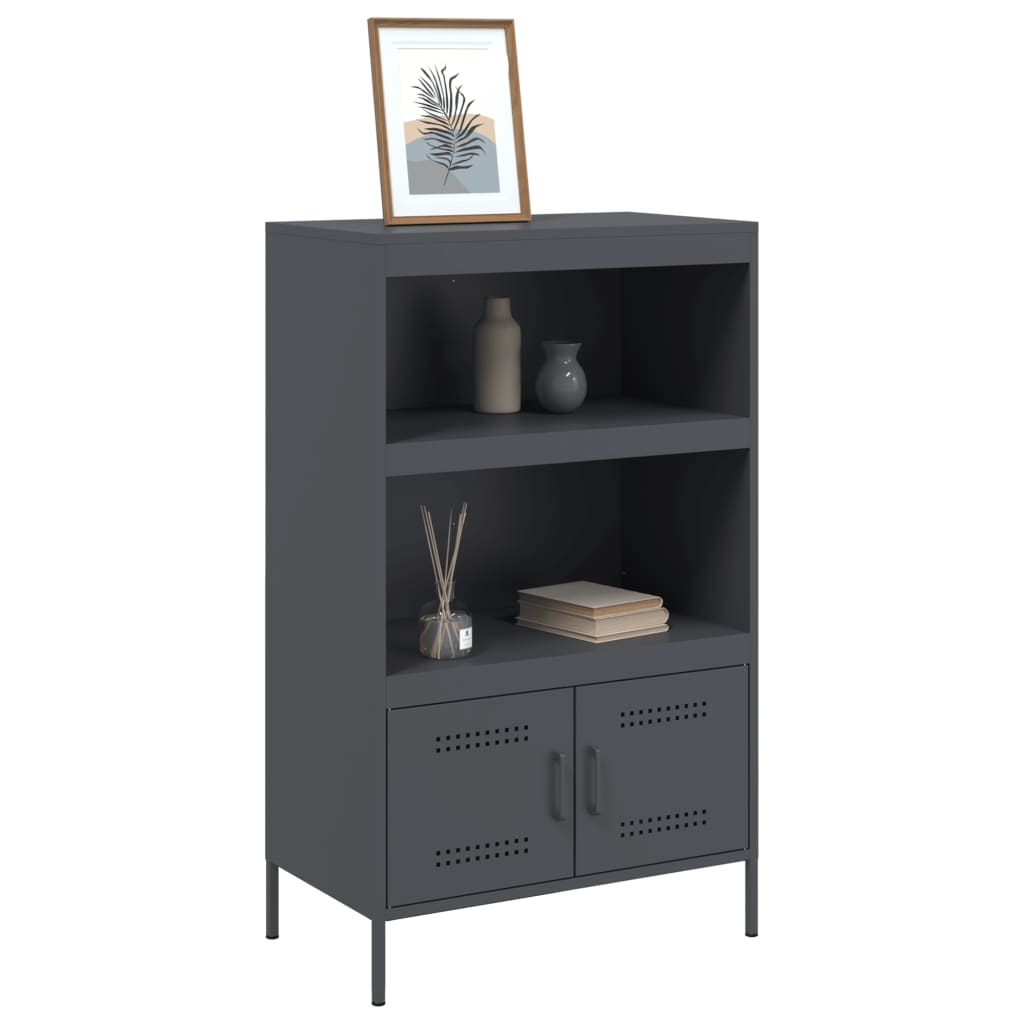 Buffet haut anthracite 68x39x113 cm acier - XIOS