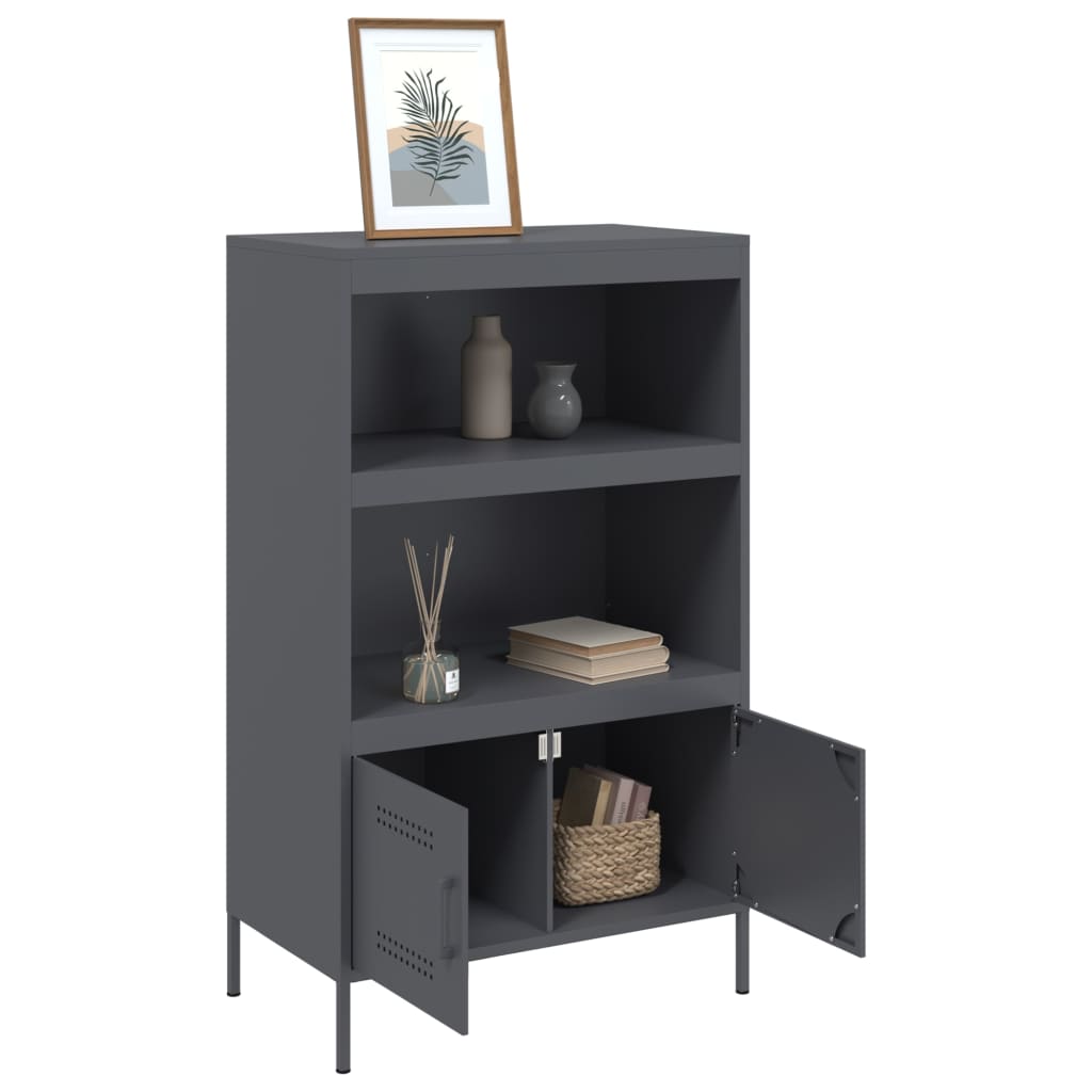 Buffet haut anthracite 68x39x113 cm acier - XIOS