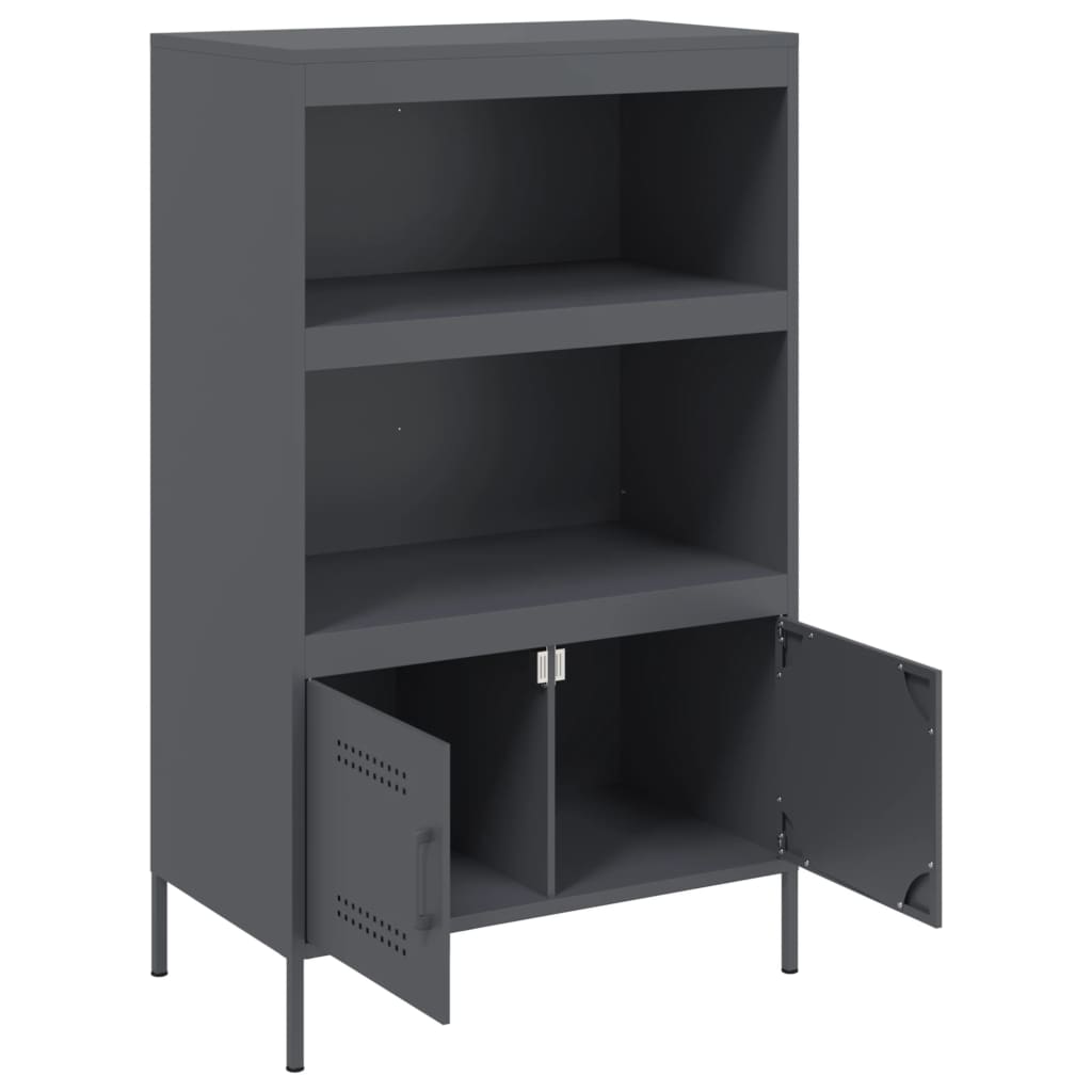 Buffet haut anthracite 68x39x113 cm acier - XIOS