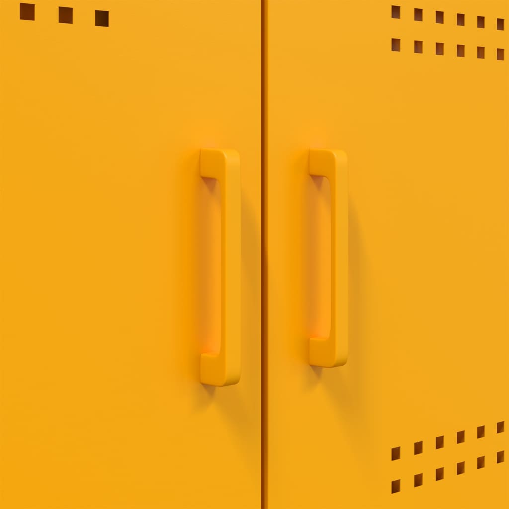 Buffet haut jaune moutarde 68x39x113 cm acier - XIOS