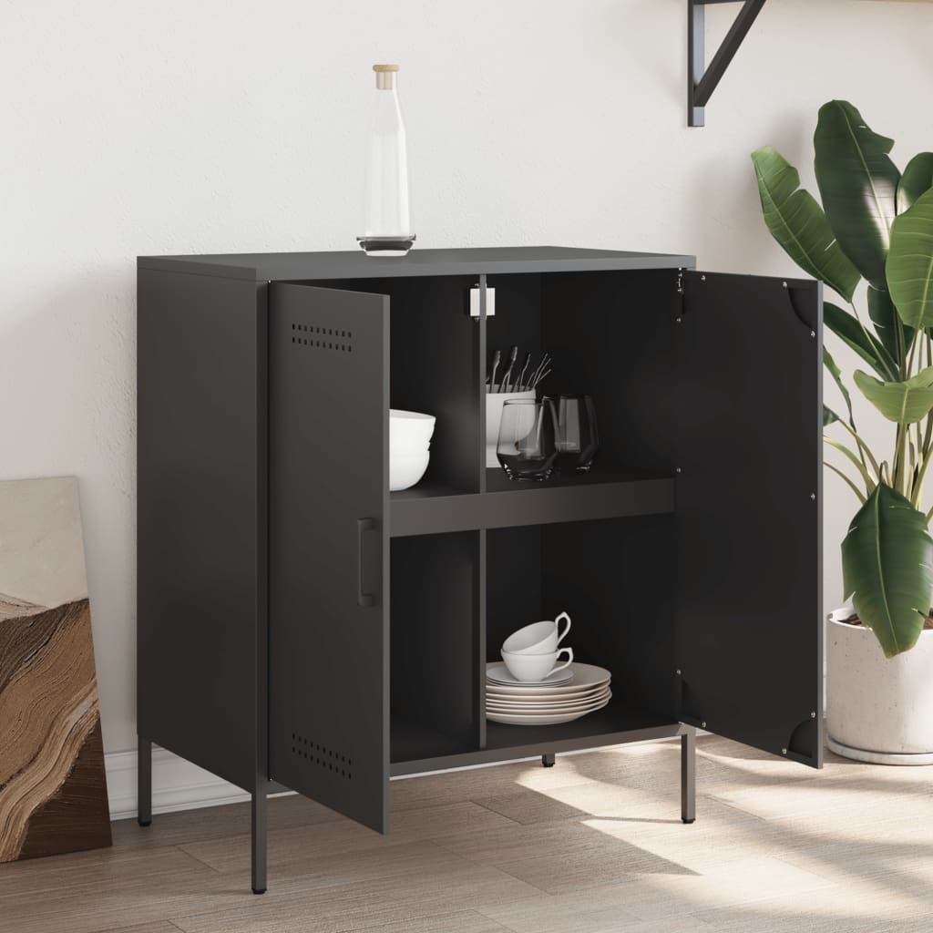 Buffet noir 68x39x79 cm acier - XIOS
