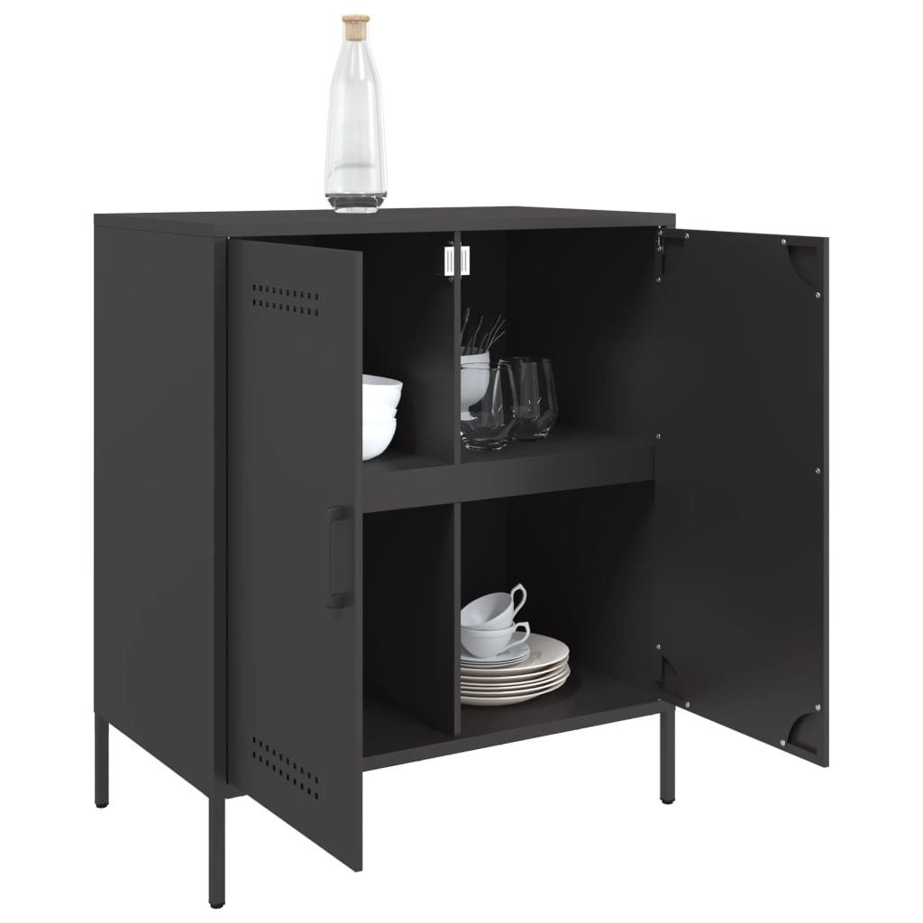 Buffet noir 68x39x79 cm acier - XIOS