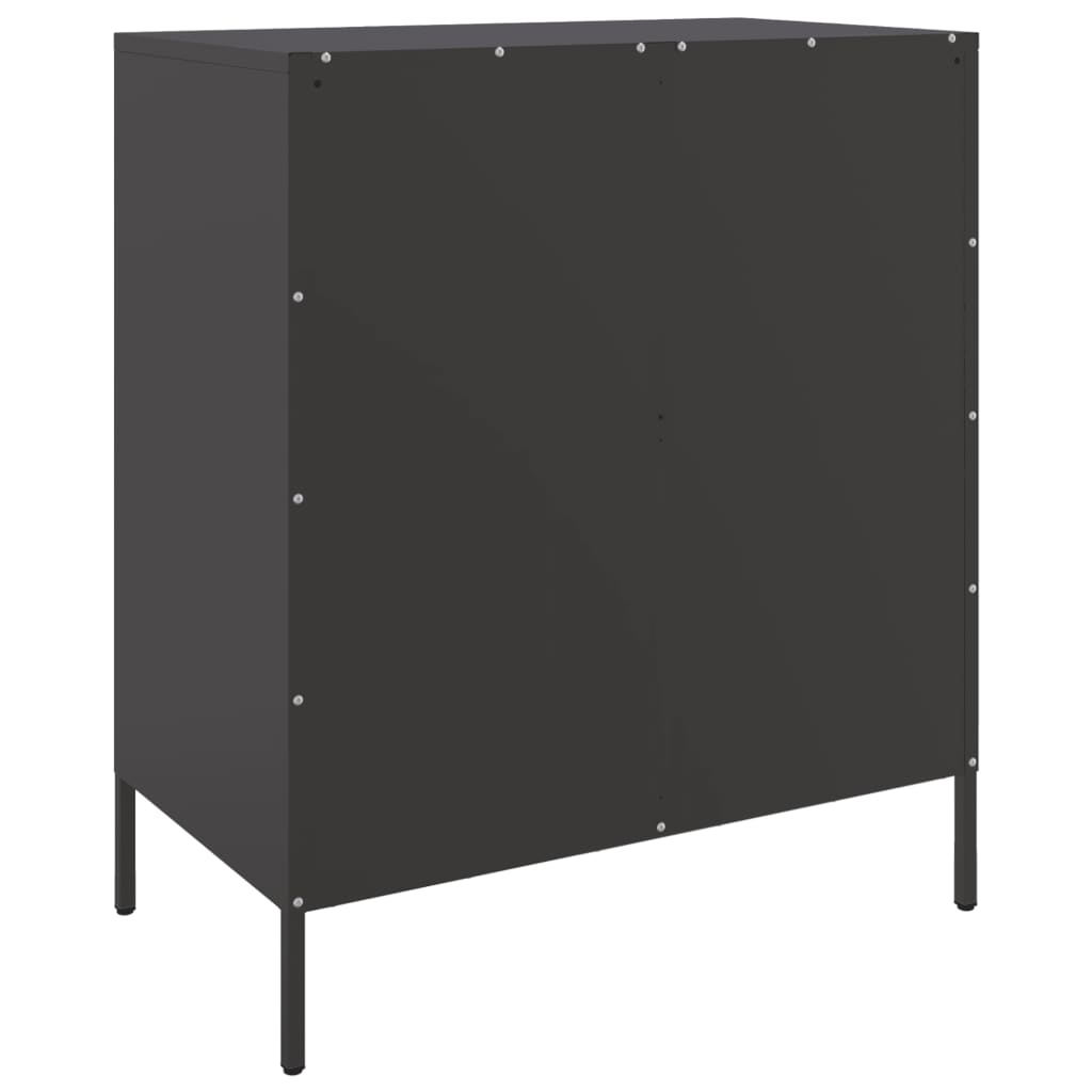 Buffet noir 68x39x79 cm acier - XIOS