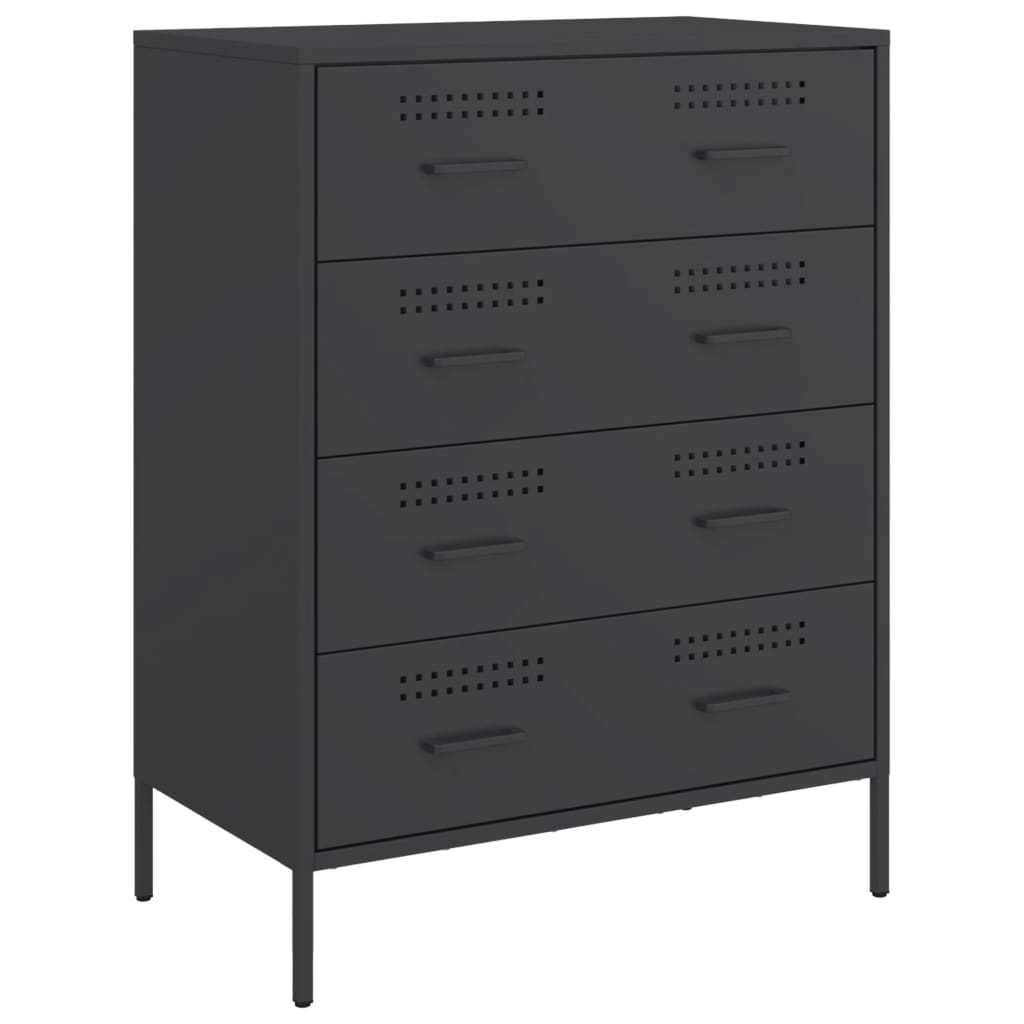 Buffet noir 68x39x89 cm acier - XIOS