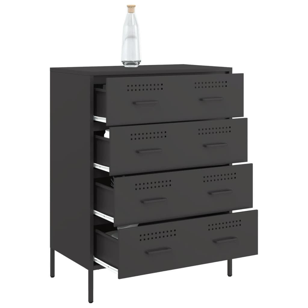 Buffet noir 68x39x89 cm acier - XIOS