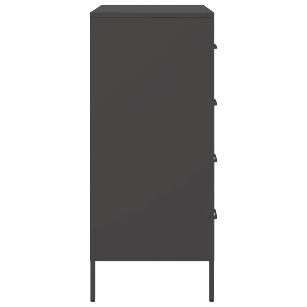 Buffet noir 68x39x89 cm acier - XIOS