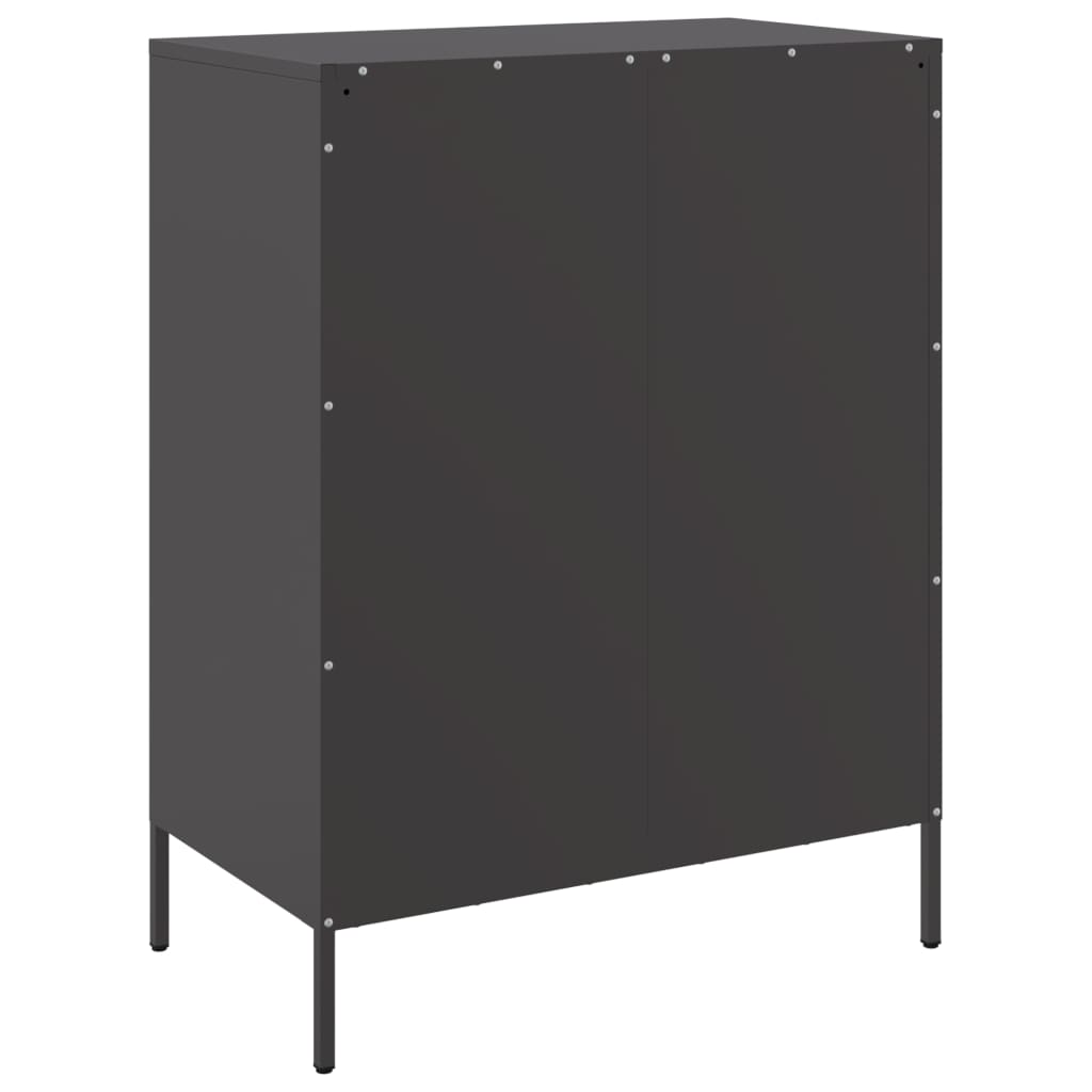 Buffet noir 68x39x89 cm acier - XIOS