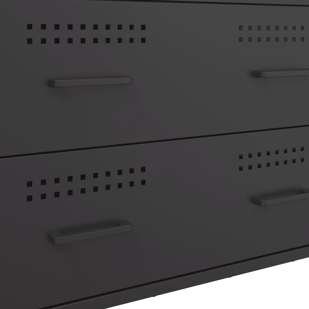 Buffet noir 68x39x89 cm acier - XIOS